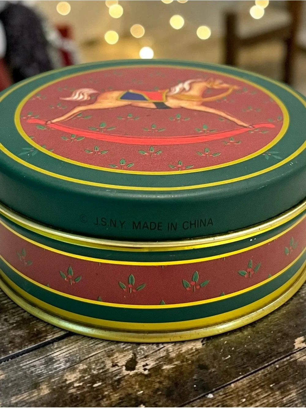 Vintage Antique Horse Cork Coaster Set of 6 w Tin Box Country Cottage Decor